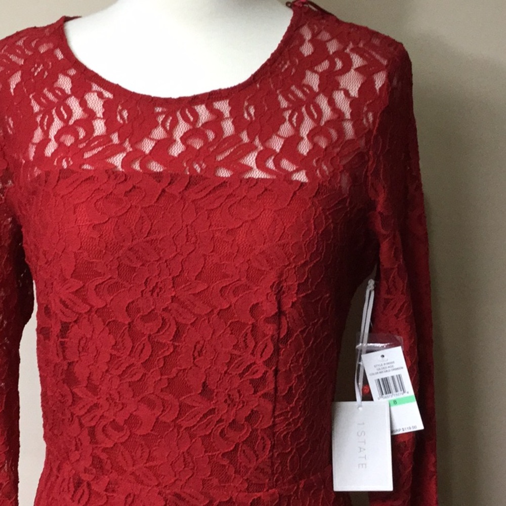 NWT 1. State Red Lace Romper - Picture 4 of 6
